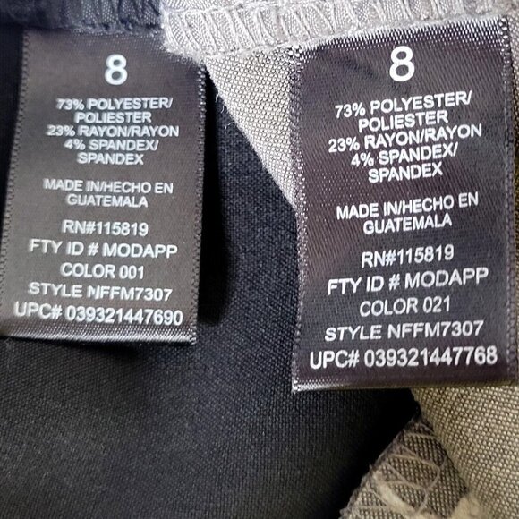 Nicole Miller Capri Pants Size 8 32X22 Two 2 Pair Black Gray Front Zip Pockets - Picture 8 of 12